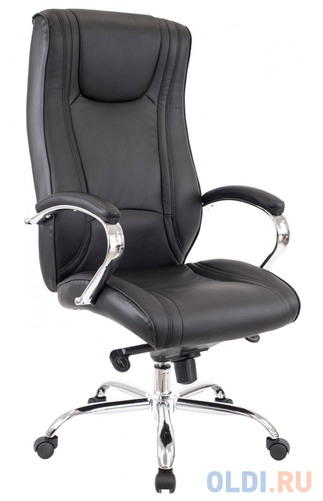 Офисное кресло Everprof King M чёрное (экокожа, хром, ролики, Мультиблок), цвет чёрный, размер 1230-1290х700х620 мм. - фото 1