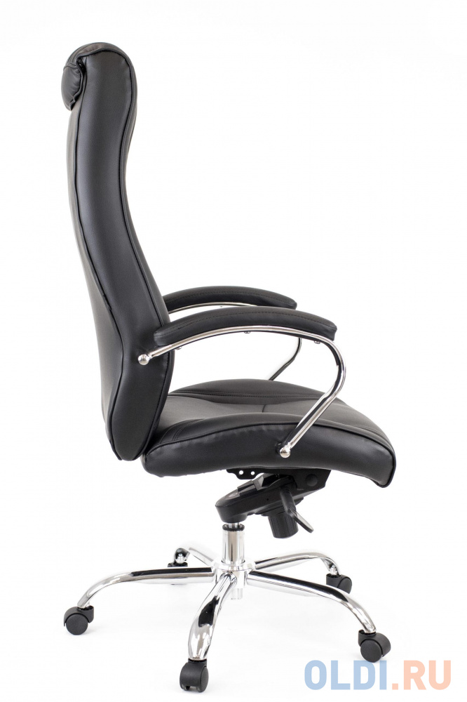 Офисное кресло Everprof King M чёрное (экокожа, хром, ролики, Мультиблок), цвет чёрный, размер 1230-1290х700х620 мм. - фото 3