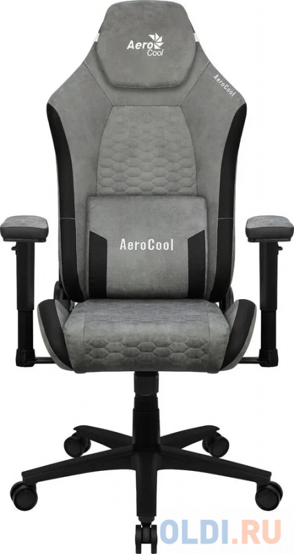 Кресло для геймеров Aerocool CROWN PLUS AeroSuede Stone Grey серый фото