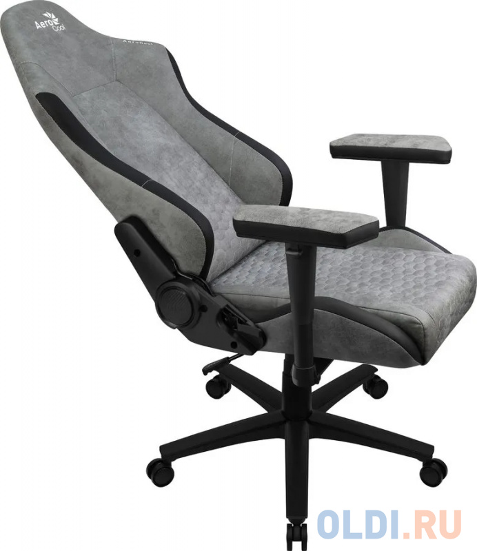 Кресло для геймеров Aerocool CROWN PLUS AeroSuede Stone Grey серый фото