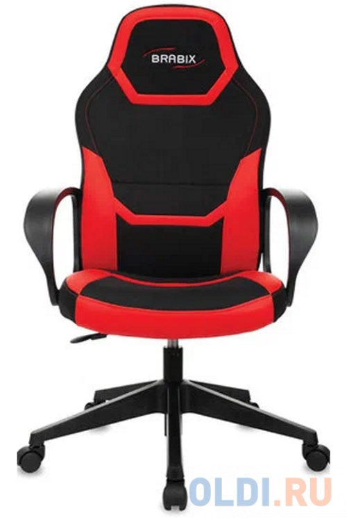 Кресло компьютерное BRABIX Alpha GM-018 черный/красный кресло компьютерное brabix premium rapid gm 102 нагрузка 180 кг экокожа ткань черное синее 532106