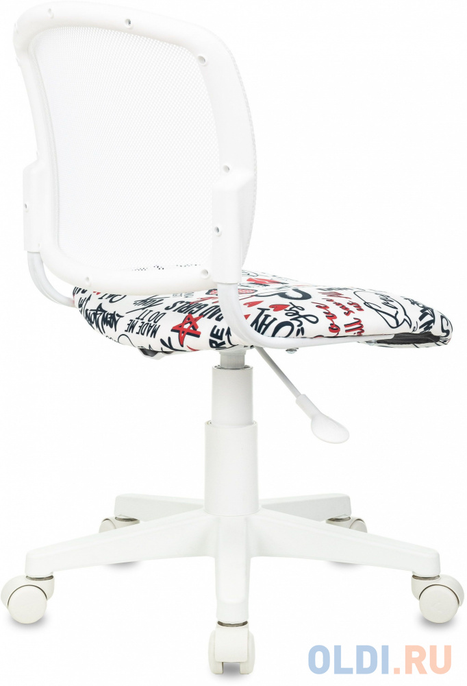 Кресло детское Бюрократ CH-W296NX белый TW-15 сиденье мультиколор красные губы сетка/ткань крестов. пластик пластик белый CH-W296NX/REDLIPS - фото 4