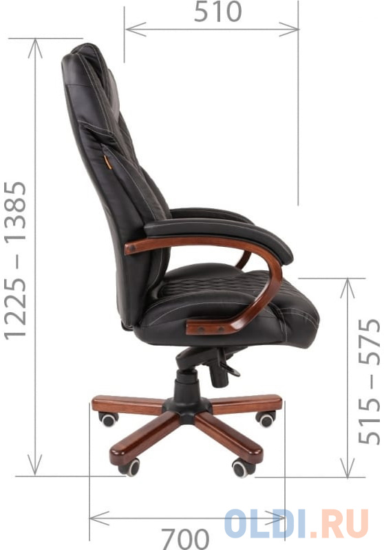 Кресло руководителя Chairman 406 чёрный, размер 810 х 540 х 510 мм - фото 2