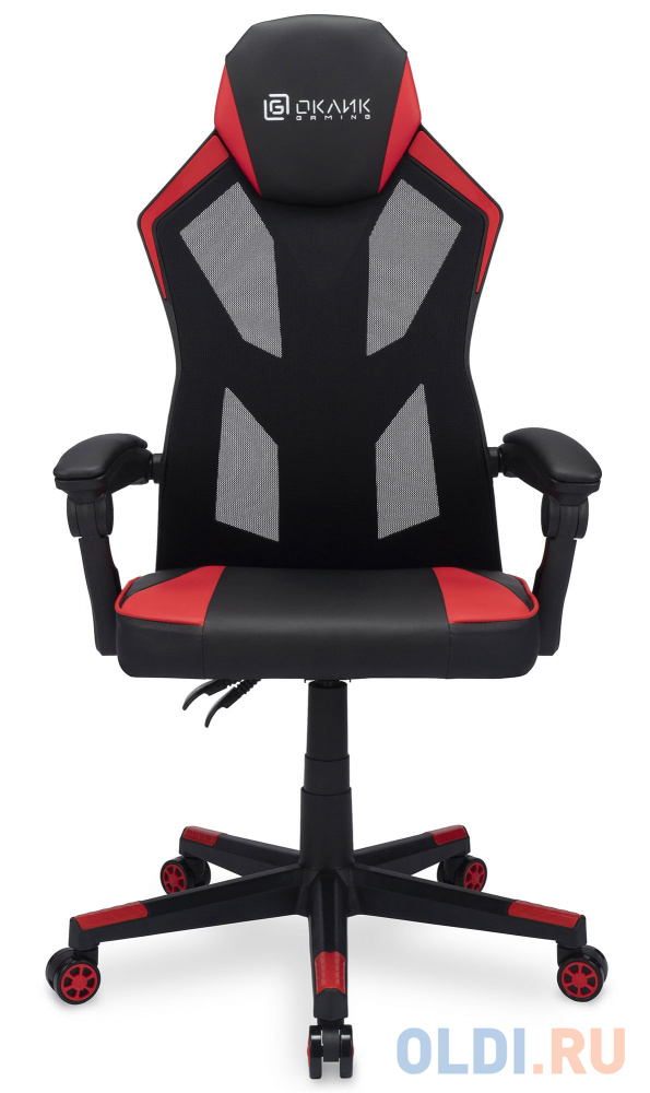 Кресло игровое Оклик -121G черный/красный сиденье черный/красный искусст.кожа/сетка с подголов. крестов. пластик черный шпалерная сетка для гороха протэкт