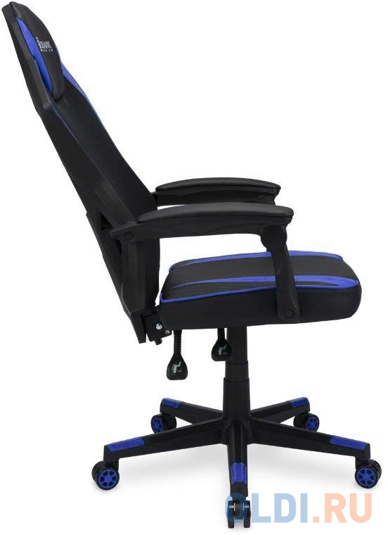 Кресло игровое Оклик -121G черный/синий сиденье черный/синий искусст.кожа/сетка с подголов. крестов. пластик черный 1987637 - фото 5