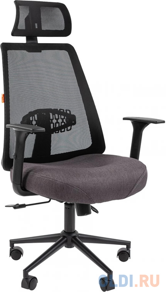 Офисное кресло Chairman 535 Россия BLACK ткань черный/серый (7142312) кресло игровое chairman game 50 7115872 серый синий