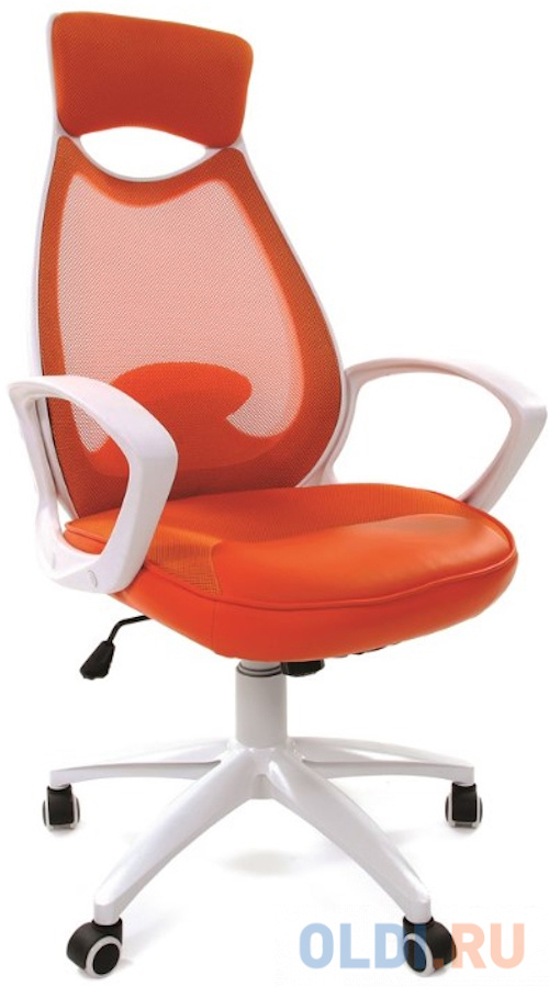 Офисное кресло Chairman 840 Россия белый пластик TW16\\TW-66 оранжевый, крестовина Гейм (7140742) - фото 1
