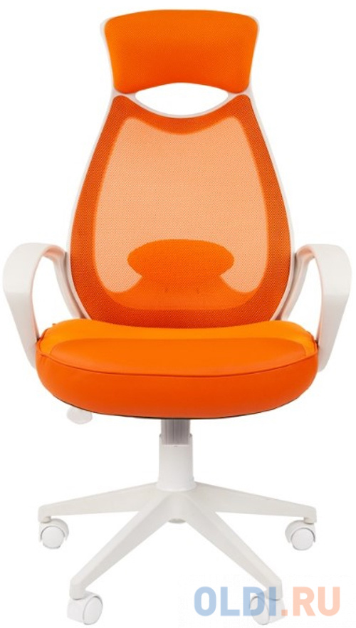 Офисное кресло Chairman 840 Россия белый пластик TW16\\TW-66 оранжевый, крестовина Гейм (7140742) - фото 3