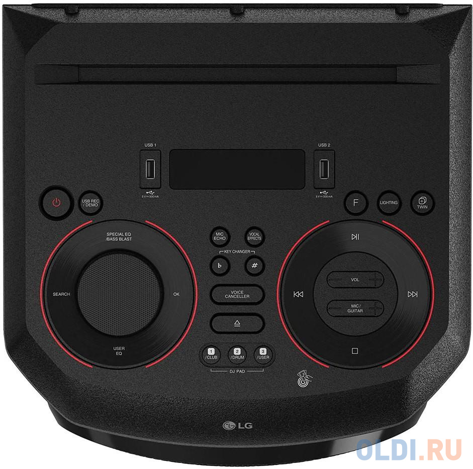 Микросистема LG ON77DK черный/CD/CDRW/DVD/DVDRW/FM/USB/BT фото