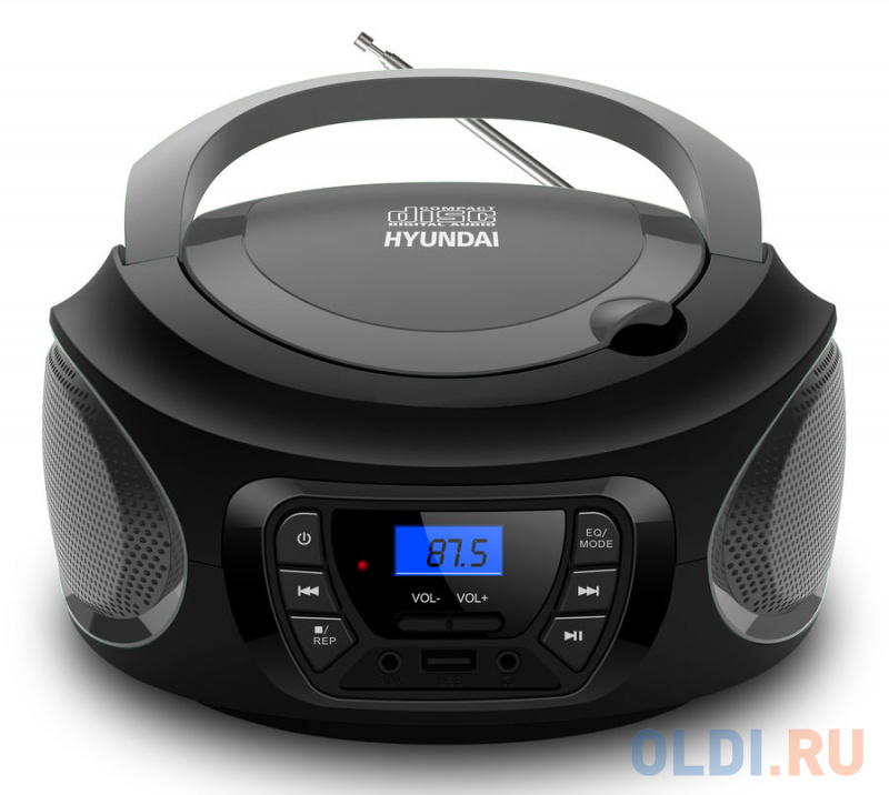 

Аудиомагнитола Hyundai H-PCD380 черный/серый 4Вт/CD/CDRW/MP3/FM(dig)/USB/BT