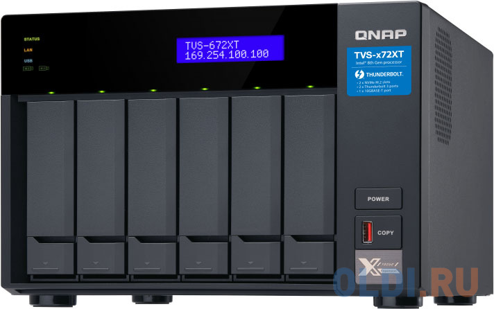 Сетевое хранилище QNAP TVS-672XT-i3-8G сетевое хранилище nas qnap ts 432pxu 2g 4 bay