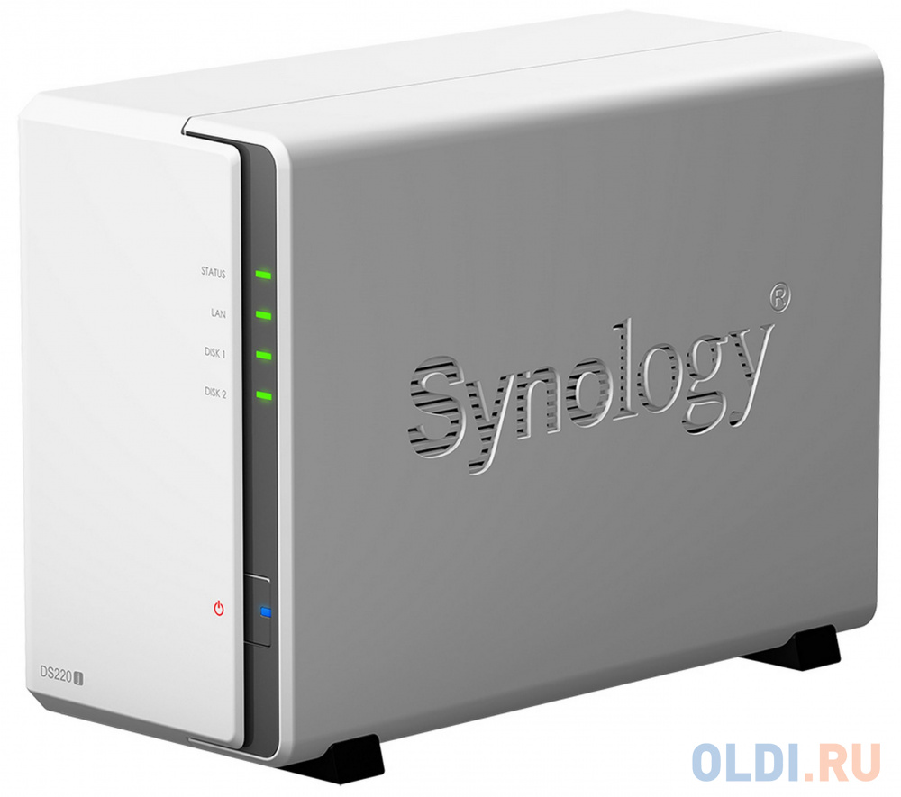 Synology DS220j QC1,4GhzCPU/512Mb DDR4/RAID0,1/upto 2HDDs SATA(3,5&#039;)/2xUSB3.0/1GigEth/iSCSI/2xIPcam(upto 12)/1xPS/2YW repl DS218j от OLDI