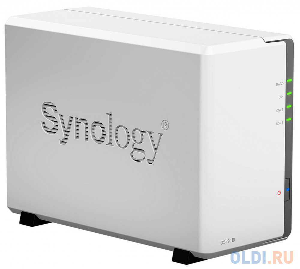Synology DS220j QC1,4GhzCPU/512Mb DDR4/RAID0,1/upto 2HDDs SATA(3,5&#039;)/2xUSB3.0/1GigEth/iSCSI/2xIPcam(upto 12)/1xPS/2YW repl DS218j от OLDI