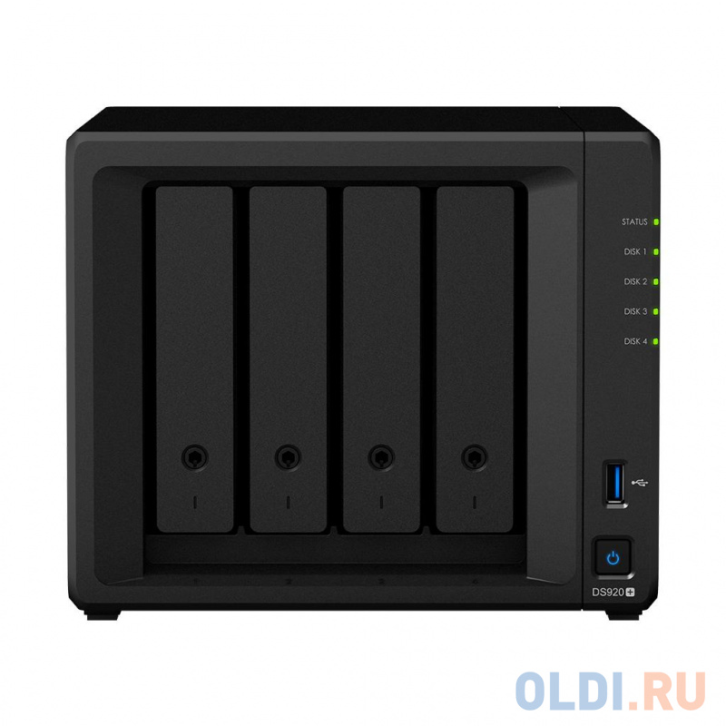 Сетевое хранилище Synology DS920+, размер 166 х 199 х 223 мм - фото 1