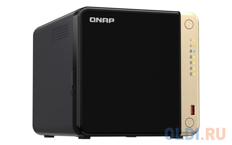 

SMB QNAP TS-464-4G NAS 4 HDD trays, 4-core Intel Celeron N5105/N5095 2.0-2.9 GHz, 4 GB RAM (1 x 4 GB) up to 16 GB (2 x 8GB), 2x2.5 Gigabit Ethernet ,