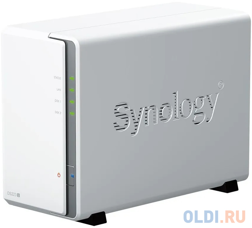 Synology DS223j Сетевое хранилище 2x2.5"/3.5" SATA, Realtek RTD1296-1.7GHz, 1 GB DDR4, 1x1 Гбит/с, 2xUSB