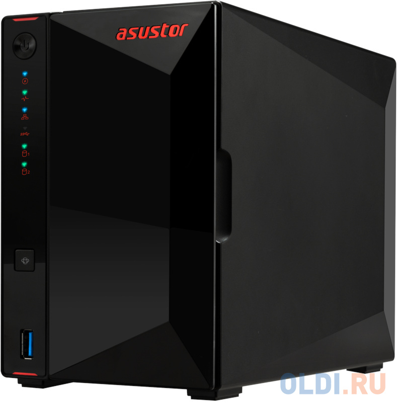 ASUSTOR AS5402T 2-Bay NAS/Media player/Intel Celeron N5105 2.0GHz up to 2.9GHz, 4GB SO-DIMM DDR4, noHDD(HDD,SSD),/2x 2,5Gb (LAN)/3xUSB3.2,HDMI; 90IX01