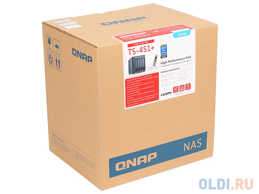 Сетевое хранилище QNAP TS-451+-2G 4 отсека для жестких дисков TS-451+-2G - фото 6