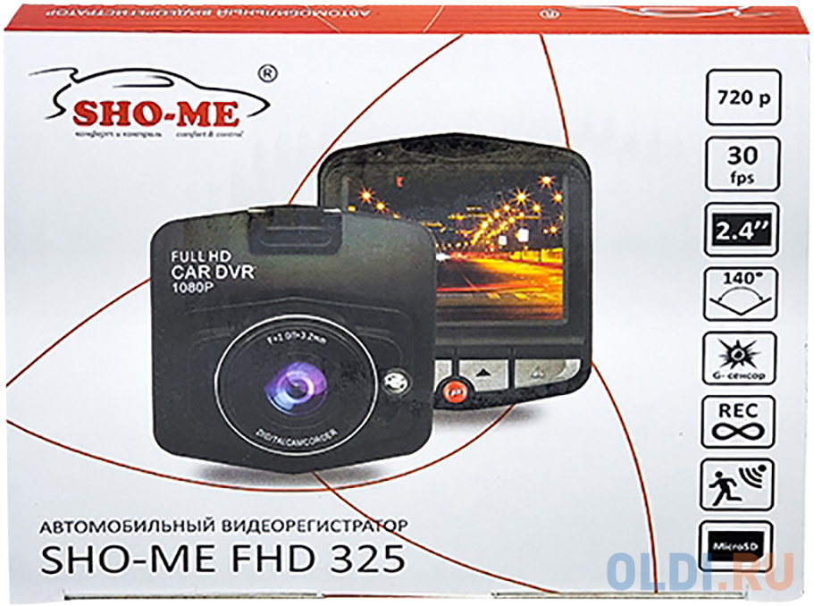 Видеорегистратор Sho-Me FHD-325 черный 1080x1920 1080p 140гр. GC1247+SC1034 от OLDI