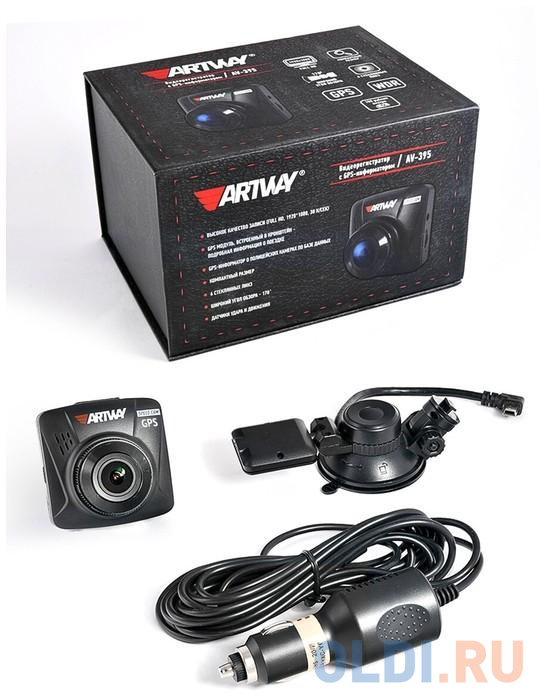 Видеорегистратор Artway AV-395 черный 2Mpix 1080x1920 1080p 170гр. GPS от OLDI