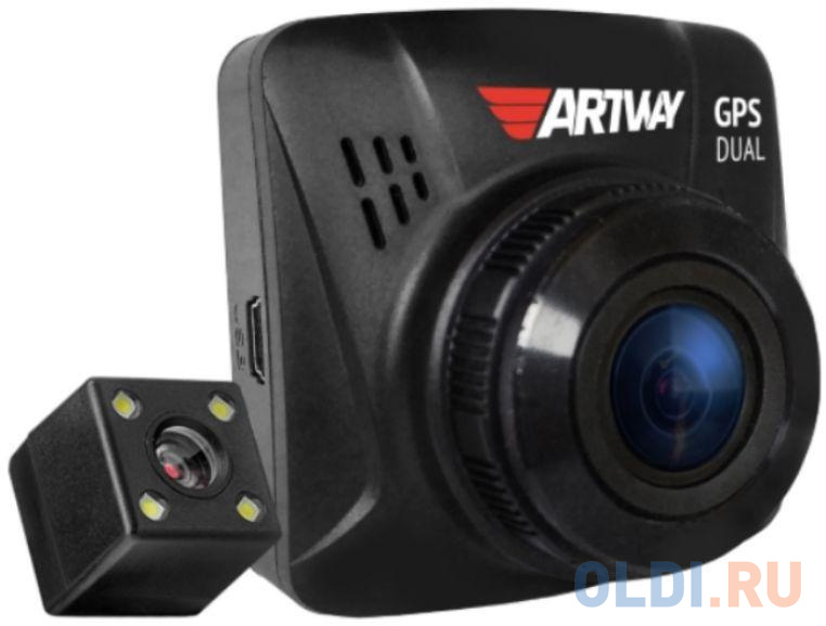 Видеорегистратор Artway AV-398 GPS Dual Compact черный 12Mpix 1080x1920 1080p 170гр. GPS - фото 1