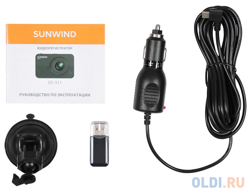 Видеорегистратор SunWind SD-311 черный 1.3Mpix 1080x1920 1080p 140гр. GP6248 - фото 6