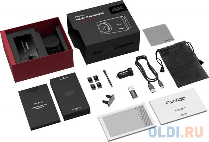 Prestigio RoadRunner 490GPS, 3.0'' IPS(640x360), touchscreen, UHD 4K 3840x2160@30fps, WQHD 2.5K 2560x1440@60fps, NTK96670, 8 MP CMOS Sony St фото