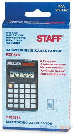 Калькулятор карманный STAFF STF-818 (102х62 мм), 8 разрядов, двойное питание, 250142 от OLDI
