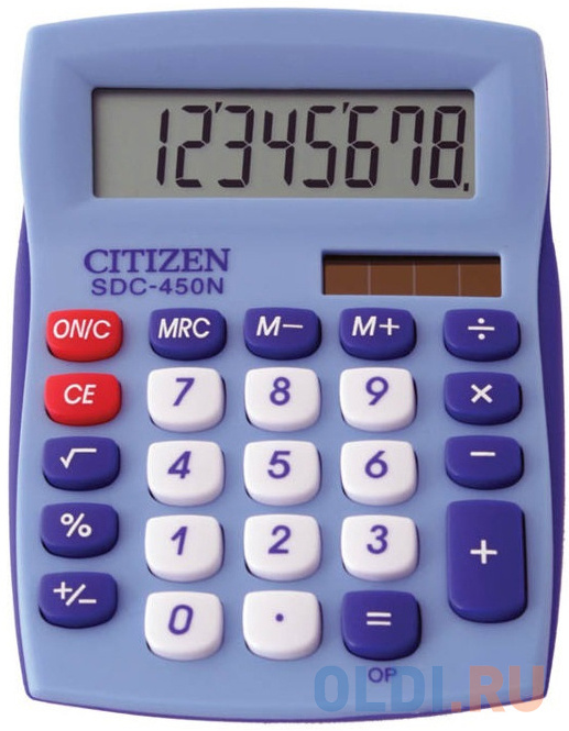 Калькулятор настольный Citizen SDC-450NBL-CFS 8-разрядный синий