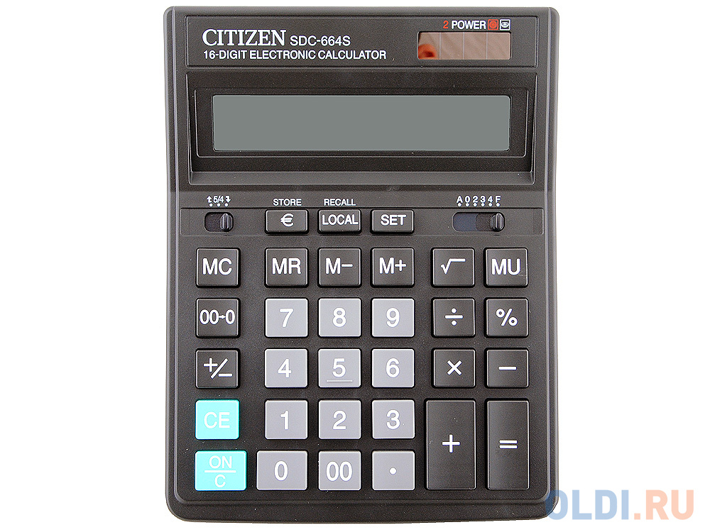 Калькулятор Citizen SDC-664S двойное питание 16 разрядов налог наценка конвертер черный