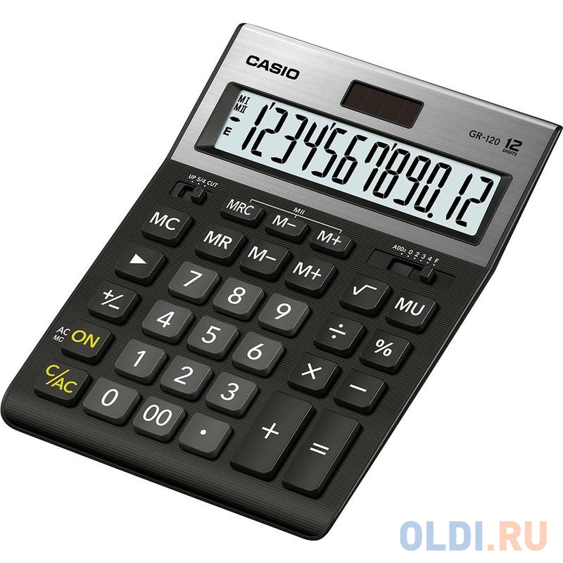 Калькулятор настольный CASIO GR-120-W-EP 12-разрядный черный