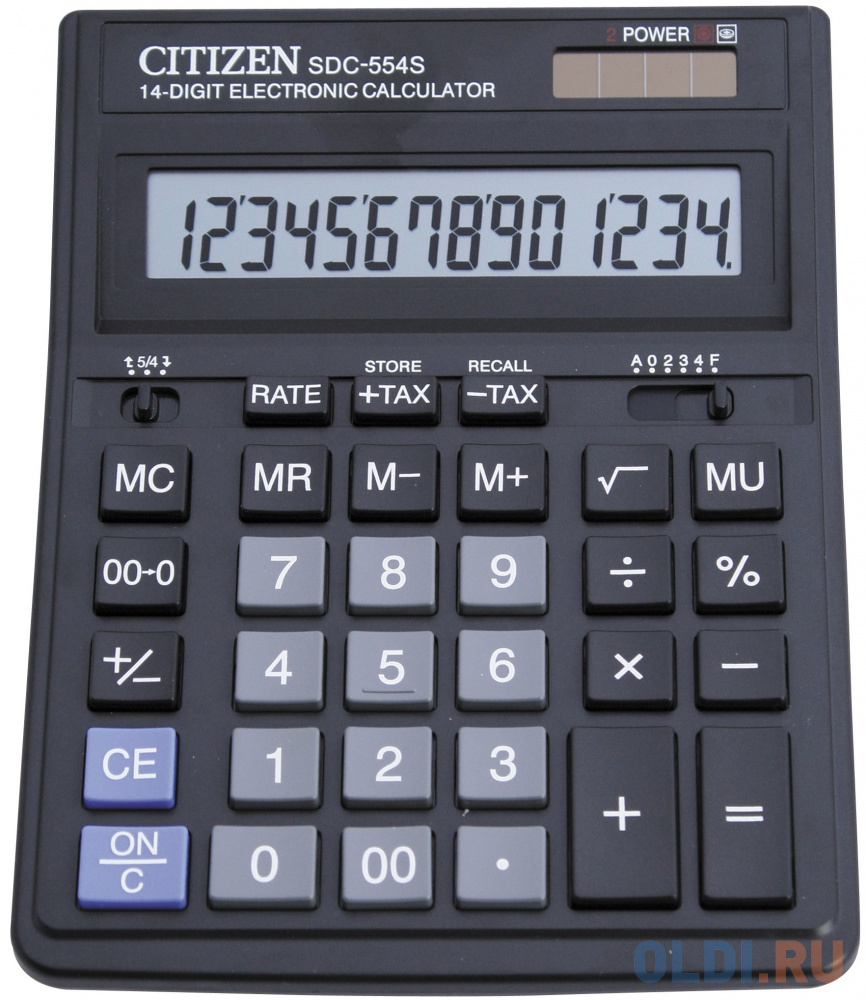 Калькулятор бухгалтерский Citizen SDC-554S 14-разрядный черный