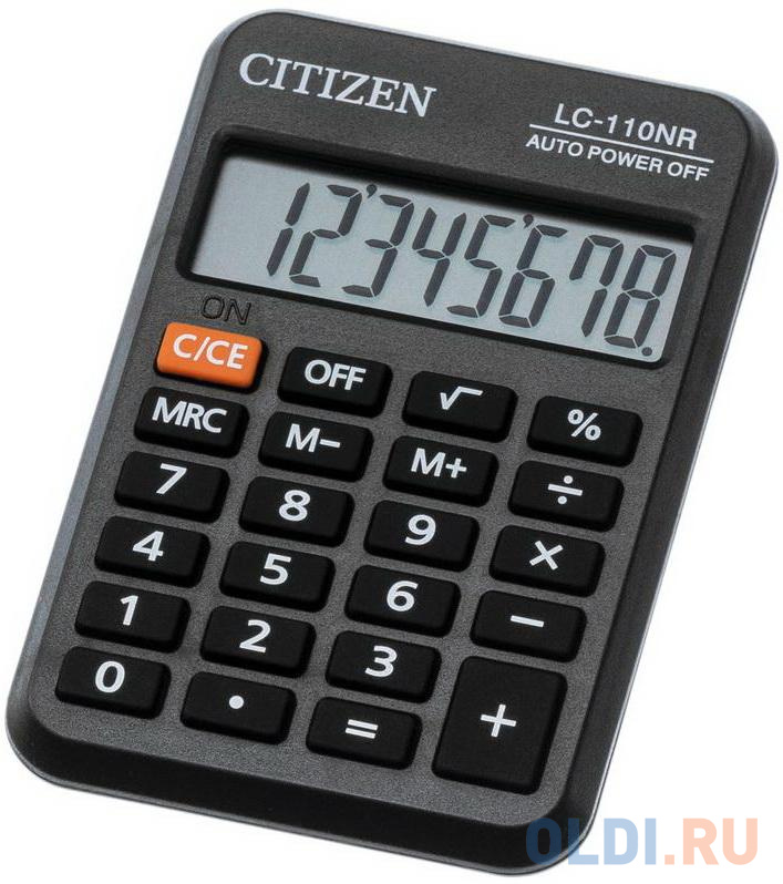 Калькулятор карманный Citizen LC-110NR 8-разрядный черный 250342 - фото 1