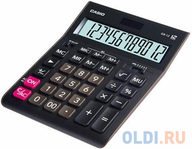 Калькулятор настольный CASIO GR-12-W-EP 12-разрядный черный