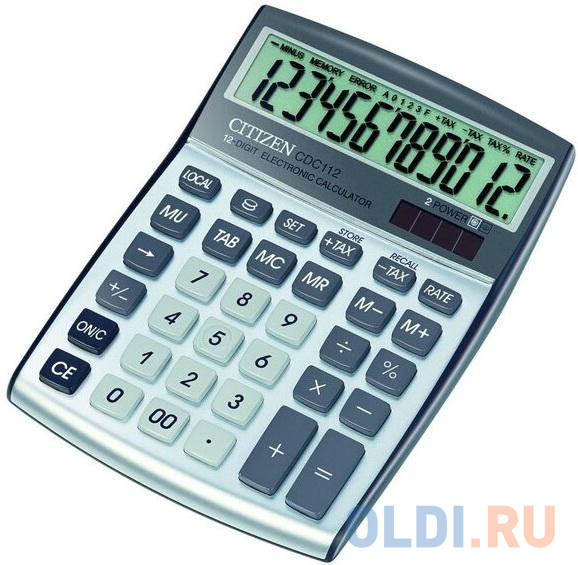 Калькулятор настольный Citizen CDC-112WB 12-разрядный серый