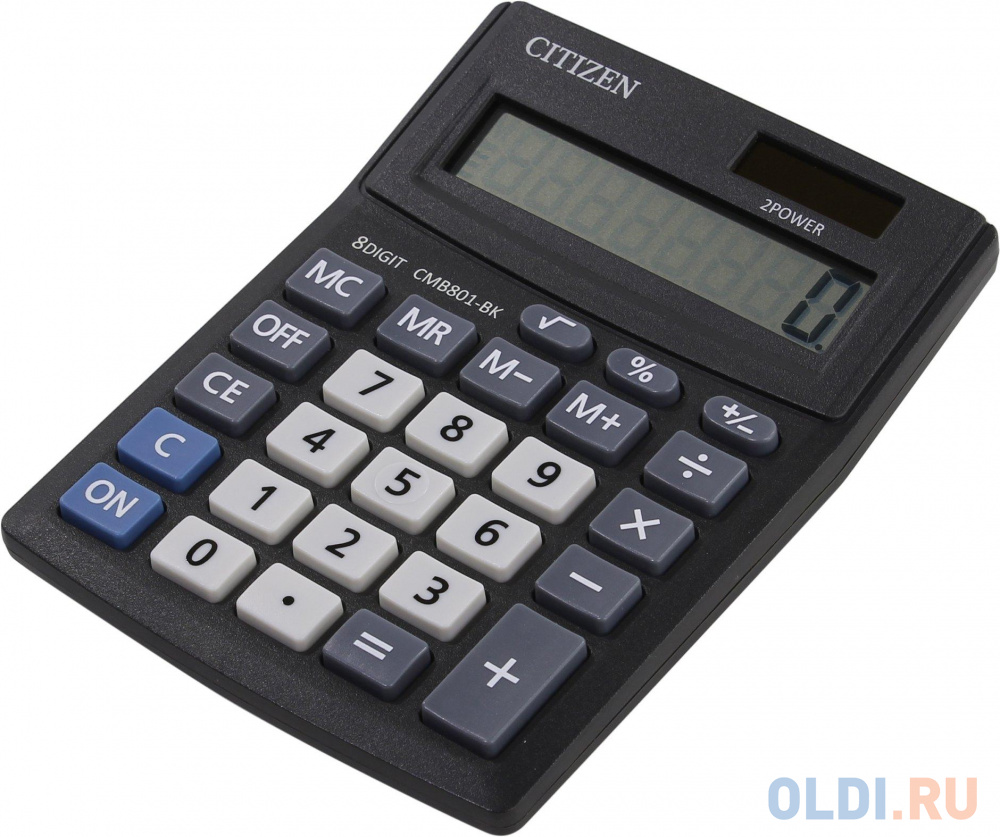 Калькулятор настольный CITIZEN BUSINESS LINE CMB801BK, МАЛЫЙ (137x102 мм), 8 разрядов, двойное питание 250431 - фото 1