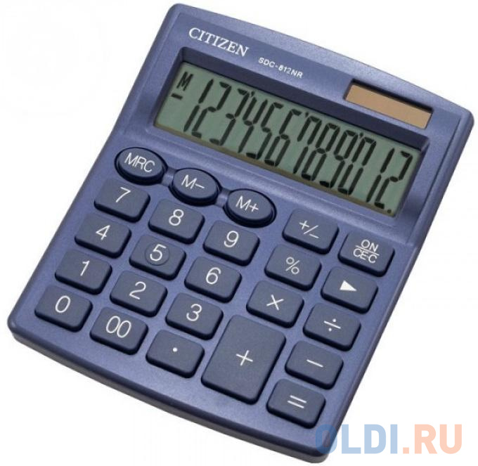 Калькулятор настольный CITIZEN SDC-810NRNVE, КОМПАКТНЫЙ (124х102 мм), 10 разрядов, двойное питание, ТЕМНО-СИНИЙ 250529 - фото 1