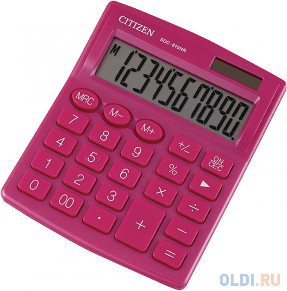 Калькулятор настольный Citizen SDC-810NRPKE 10-разрядный розовый 250531