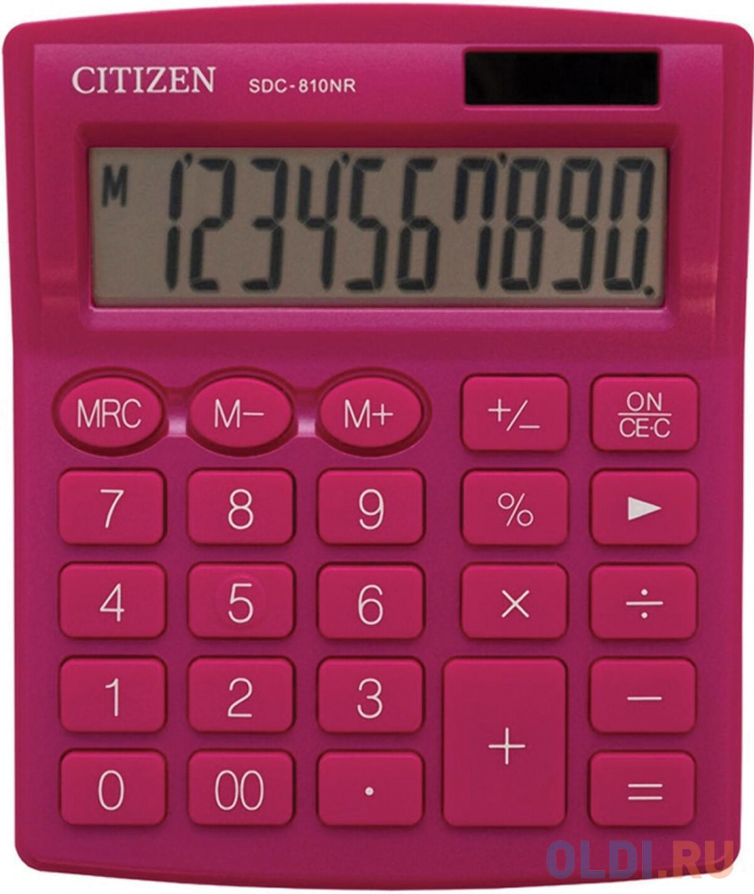 Калькулятор настольный Citizen SDC-810NRPKE 10-разрядный розовый 250531 - фото 2