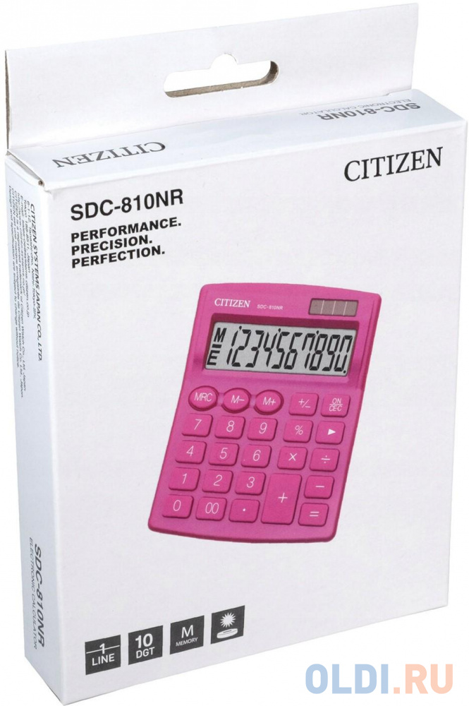Калькулятор настольный Citizen SDC-810NRPKE 10-разрядный розовый 250531 - фото 4