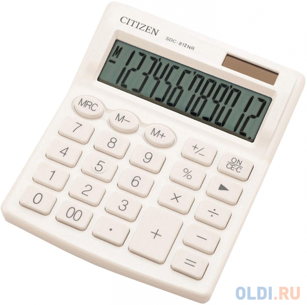 Калькулятор настольный Citizen SDC-812NRWHE 12-разрядный белый 250532