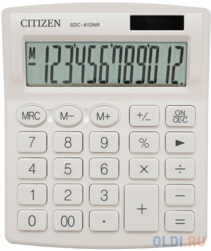 Калькулятор настольный Citizen SDC-812NRWHE 12-разрядный белый 250532 - фото 2