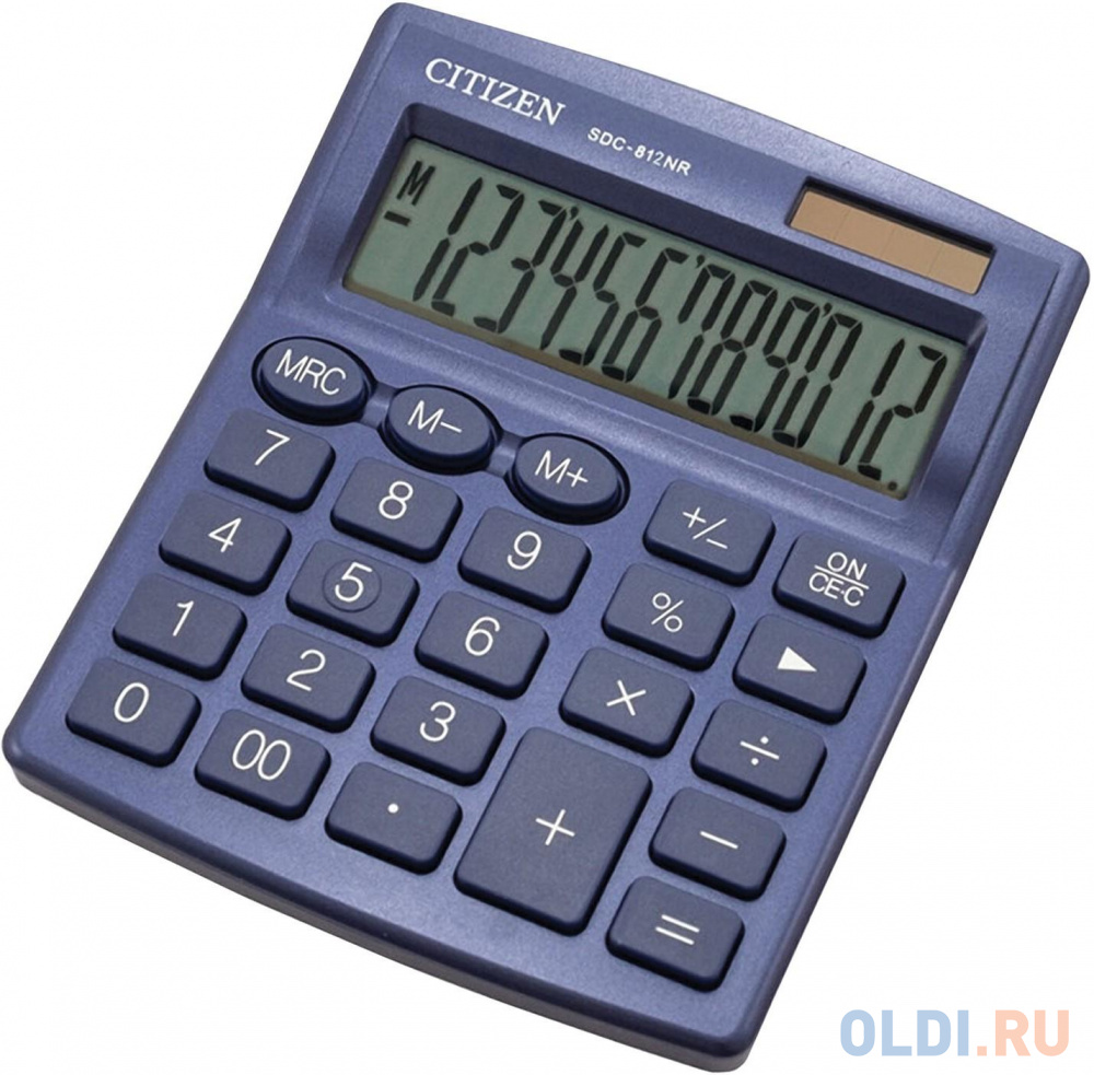 Калькулятор настольный Citizen SDC-812NRNVE 12-разрядный синий 250533