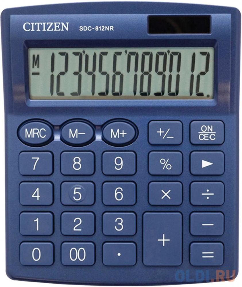 Калькулятор настольный Citizen SDC-812NRNVE 12-разрядный синий 250533 - фото 2