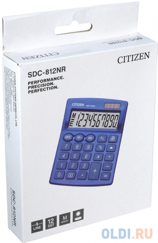 Калькулятор настольный Citizen SDC-812NRNVE 12-разрядный синий 250533 - фото 4