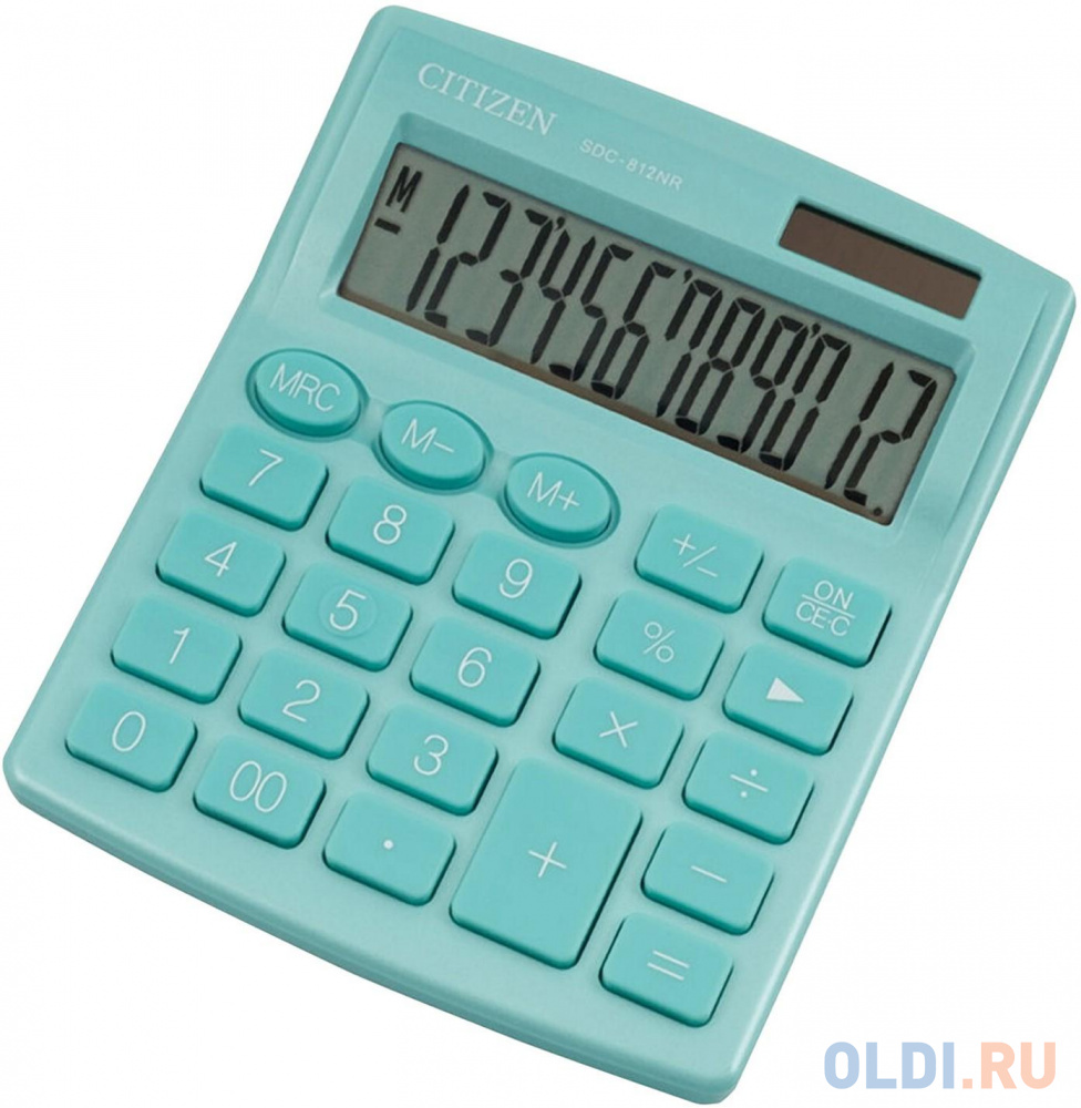 Калькулятор настольный Citizen SDC-812NRGNE 12-разрядный бирюзовый 250534