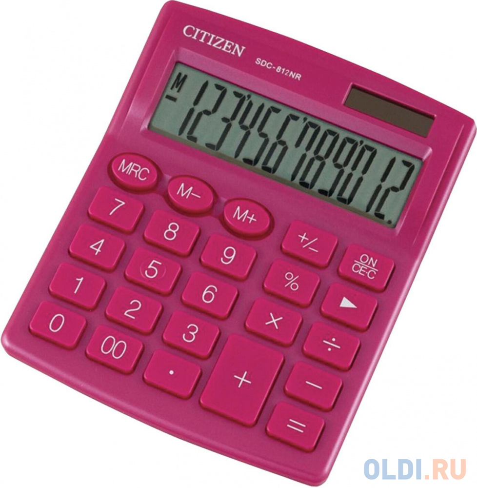 Калькулятор настольный Citizen SDC-812NRPKE 12-разрядный розовый 250535