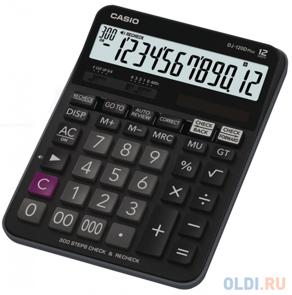 Калькулятор бухгалтерский CASIO DJ-120DPLUS-W 12-разрядный черный 250385