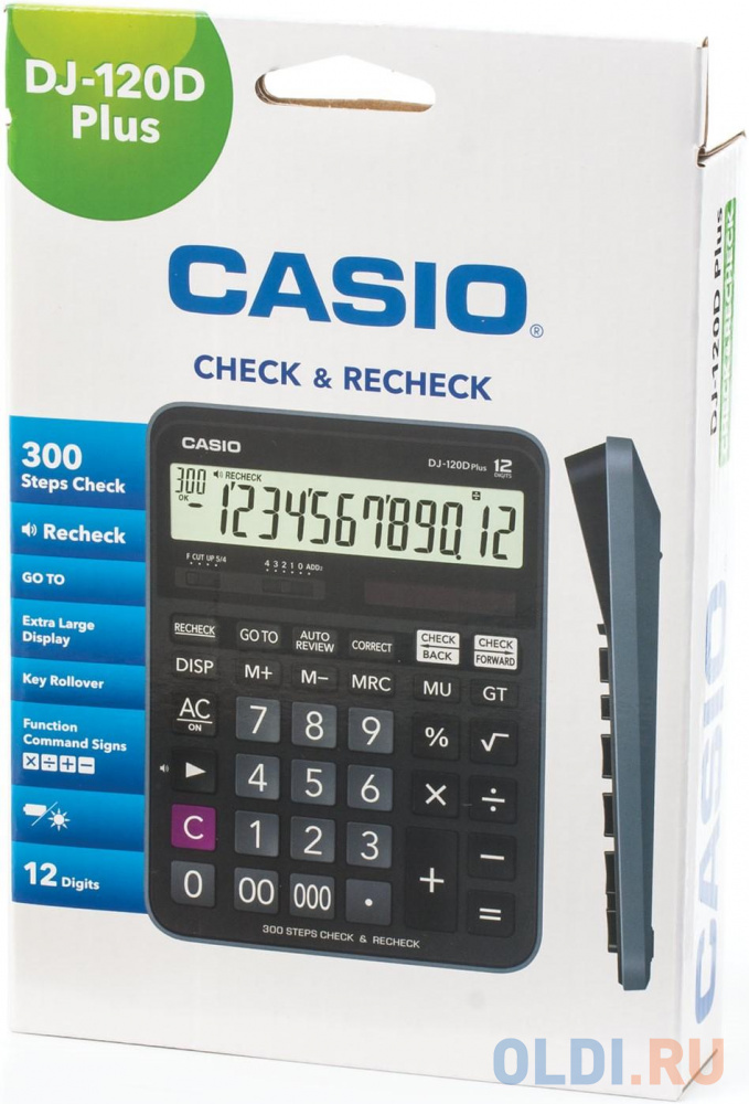 Калькулятор бухгалтерский CASIO DJ-120DPLUS-W 12-разрядный черный 250385 - фото 2