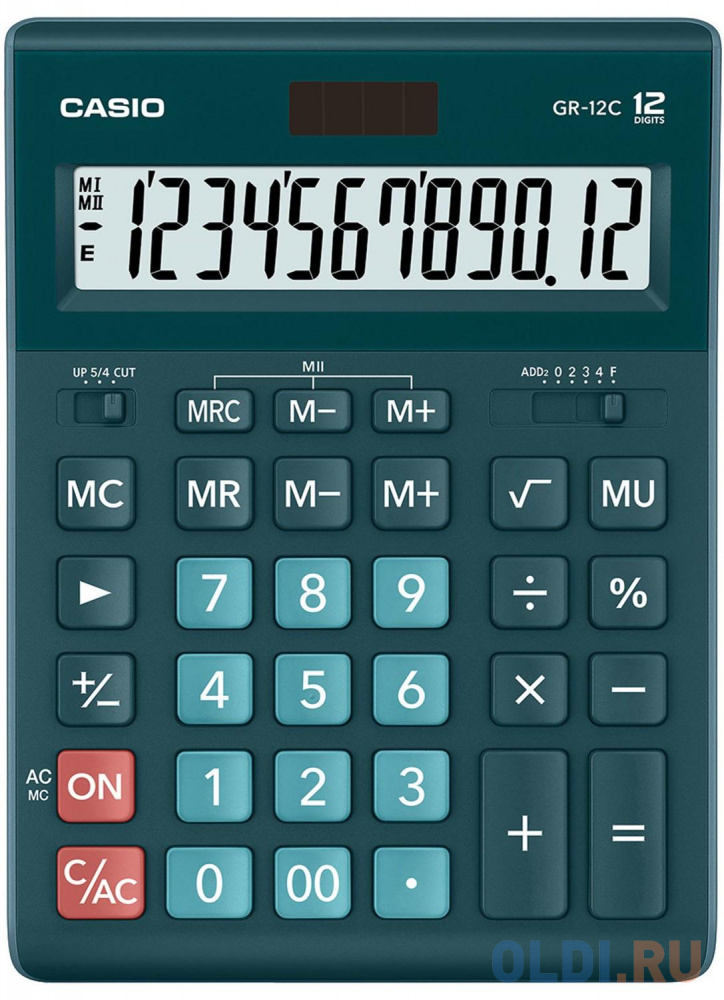 Калькулятор настольный CASIO GR-12С-DG 12-разрядный зеленый 250440 - фото 2